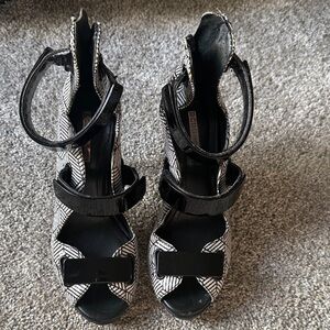 BCBGeneration Black and White Heels